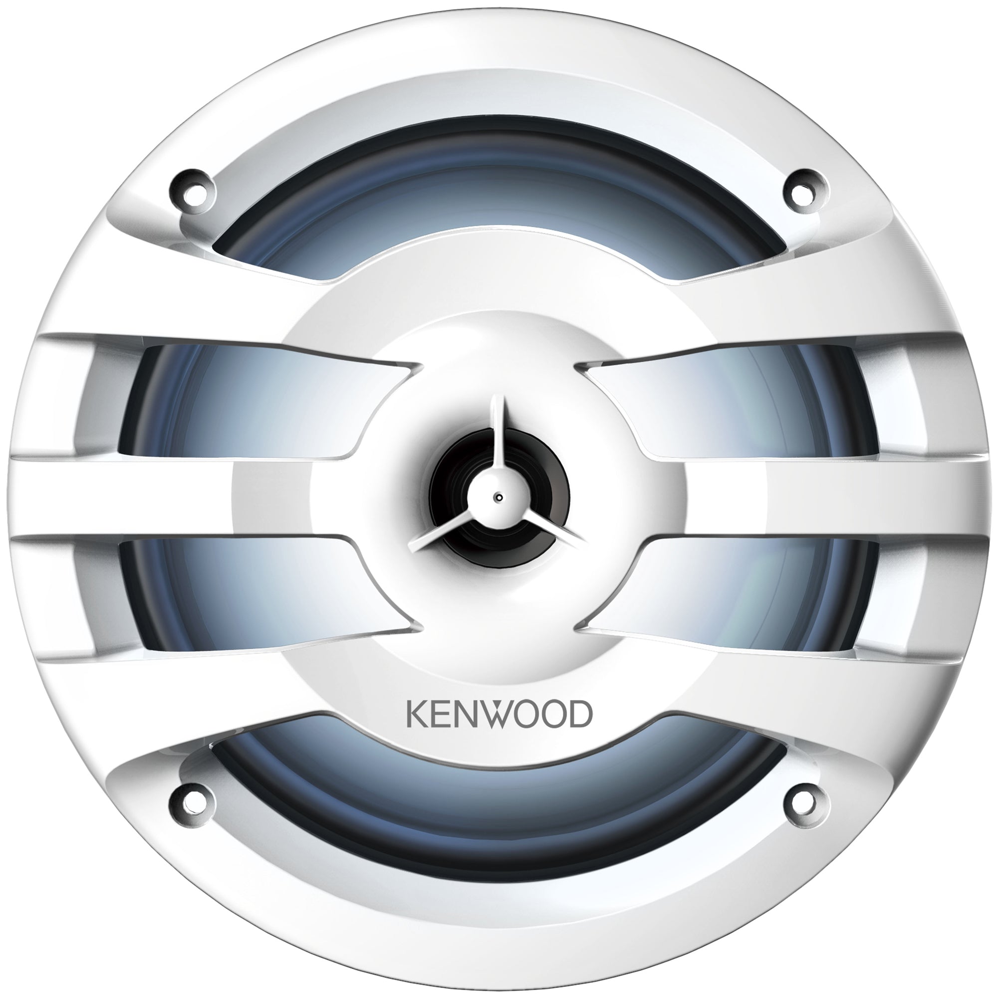 Kenwood KFC-1673MRWL, 6.5" 2-Way Coaxial Marine / Motorsport Speaker w/ LED Lighted White Grille - 260W