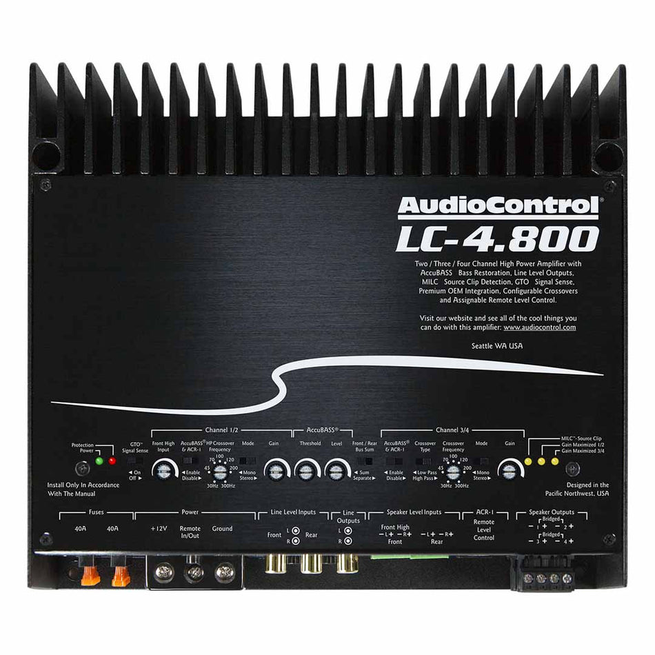 AudioControl LC-4.800, LC Series 4 Channel Amplifier with AccuBass - 400 Watts