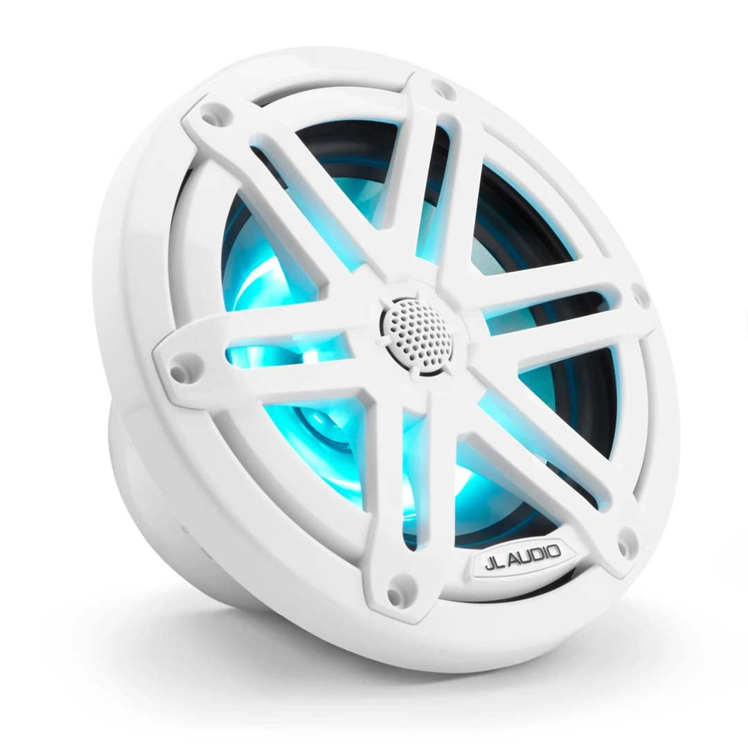 JL Audio M3-650X-S-Gw-i, M3 6.5" 2-Way Marine Speaker, Sport Gloss White w/ LED