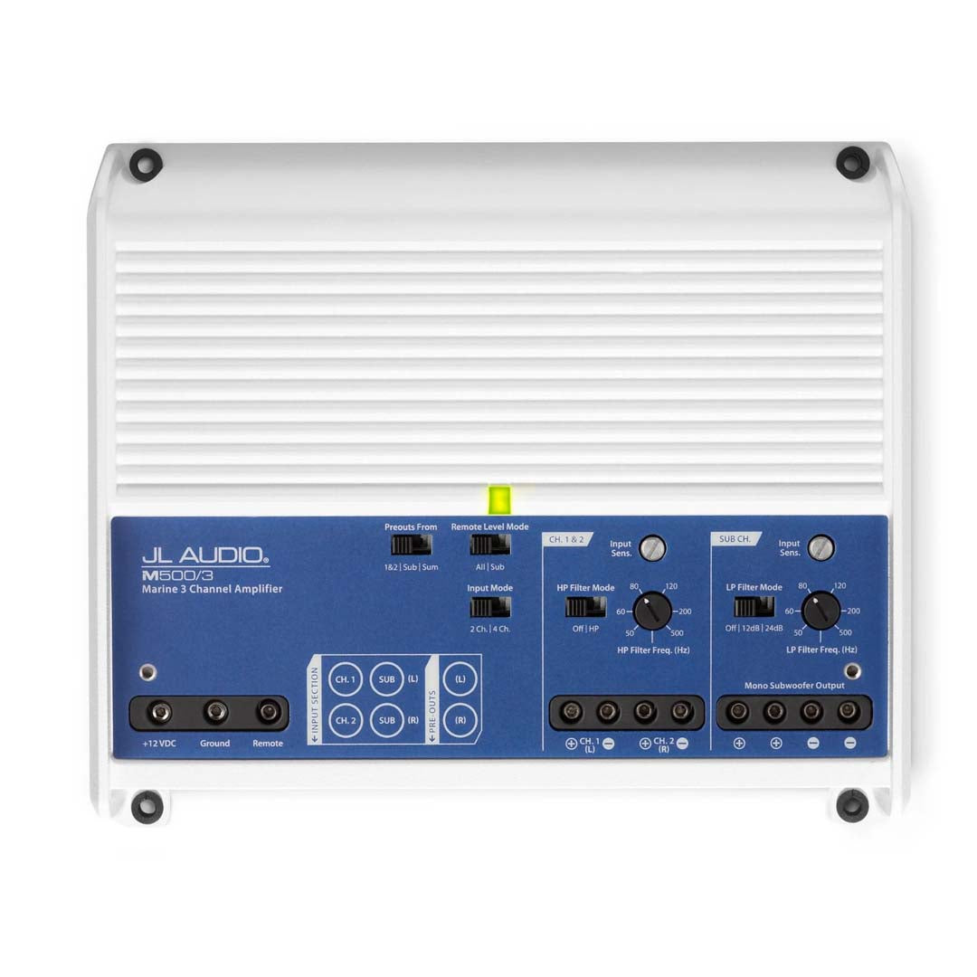 JL Audio M500/3, M Series Class D Marine 3-Ch Amplifier