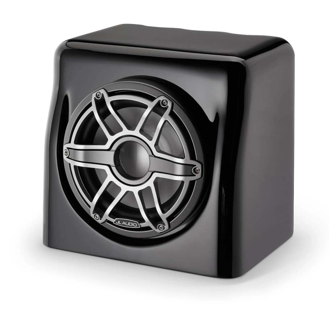 JL Audio M6-8FES-Gb-S-GmTi-4, M6 Series 8" 4 Ohm Loaded Marine Subwoofer Enclosure, Gloss Black