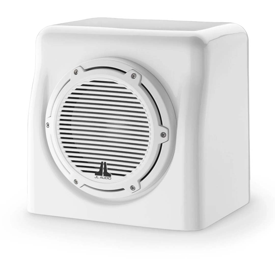 JL Audio M6-8FES-Gw-C-GwGw-4, M6 Series 8" 4 Ohm Loaded Marine Subwoofer Enclosure, Gloss White