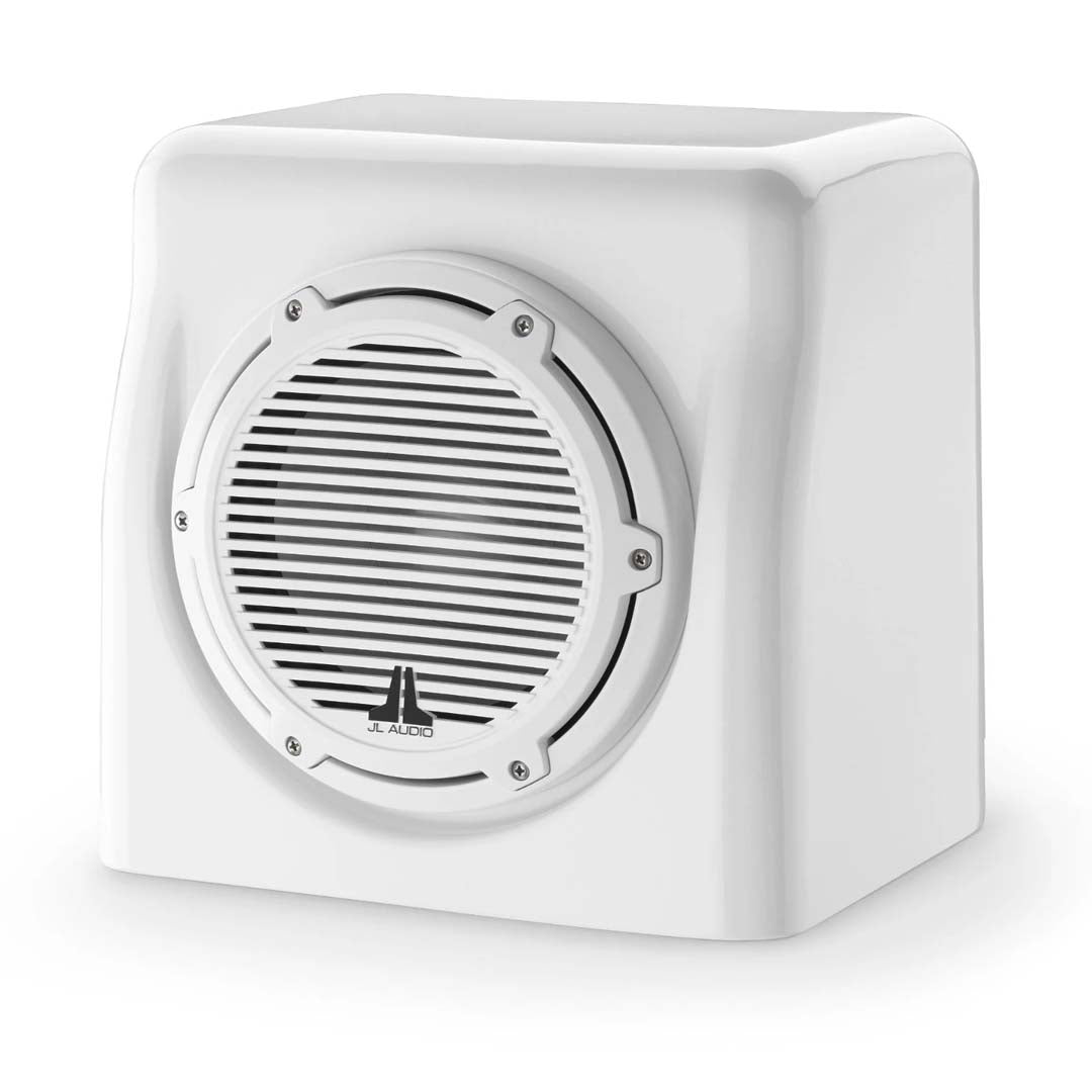 JL Audio M6-8FES-Gw-C-GwGw-4, M6 Series 8" 4 Ohm Loaded Marine Subwoofer Enclosure, Gloss White