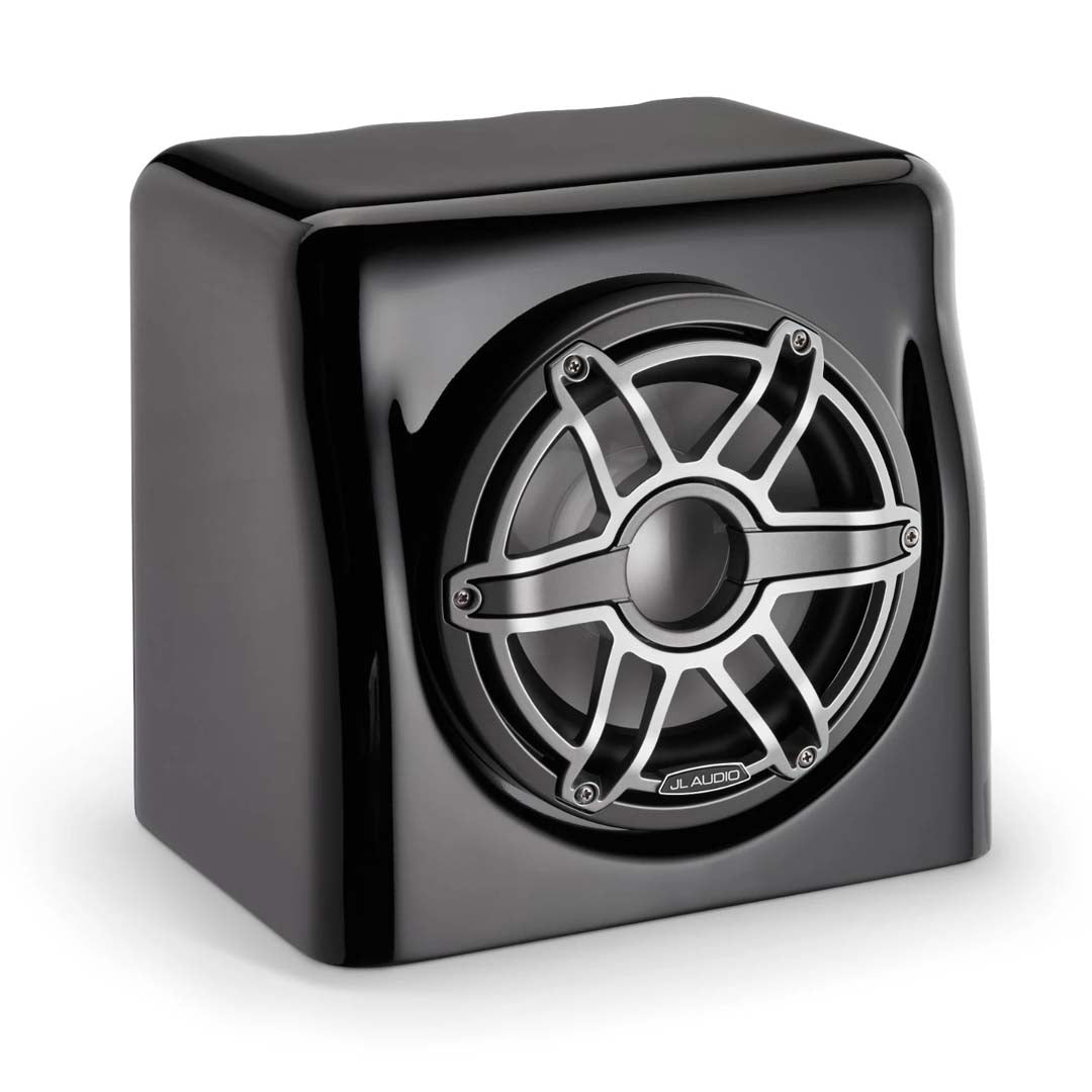 JL Audio M6-8FES-Gb-S-GmTi-4, M6 Series 8" 4 Ohm Loaded Marine Subwoofer Enclosure, Gloss Black