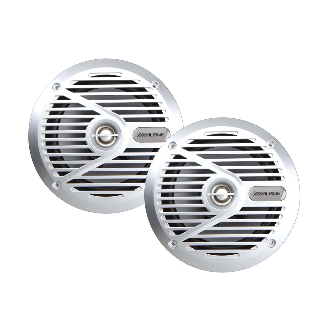 Alpine SPS-M601, S Series Marine 6" 2-Way Coaxial Speaker, 110 Watts Peak Power (Silver Grille)