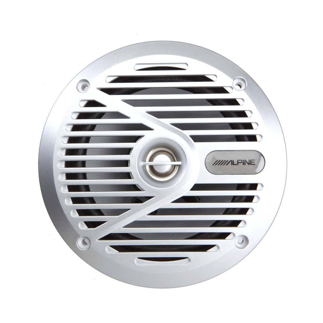 Alpine SPS-M601, S Series Marine 6" 2-Way Coaxial Speaker, 110 Watts Peak Power (Silver Grille)