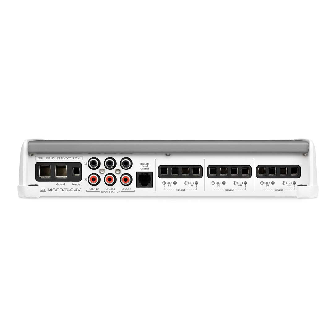 JL Audio M600/6-24V, 6 Ch. Class D Full-Range Marine Amplifier, 600 W, for 24V Systems