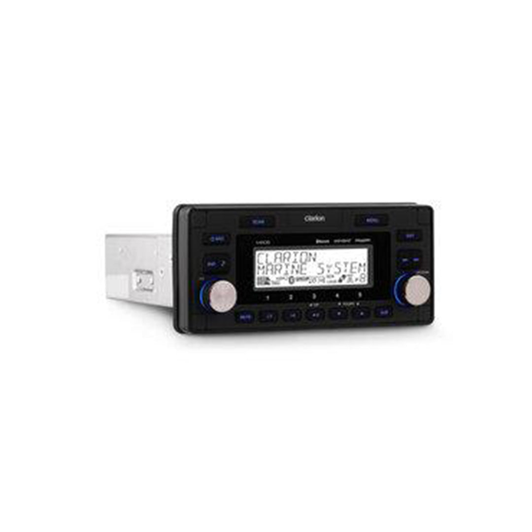 Clarion M608, Marine Bluetooth Watertight 4-Zone Digital Media Receiver (Single DIN Chassis w/ 1.5 DIN Face)