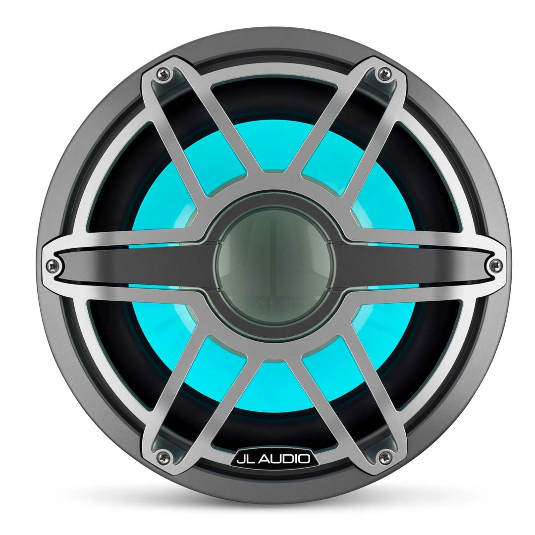 JL Audio M7-12IB-S-GMTI-I-4, 12" Infinite Baffle Marine Subwoofer - Sport Titanium Grille w/ RGB LED Lighting, 600W