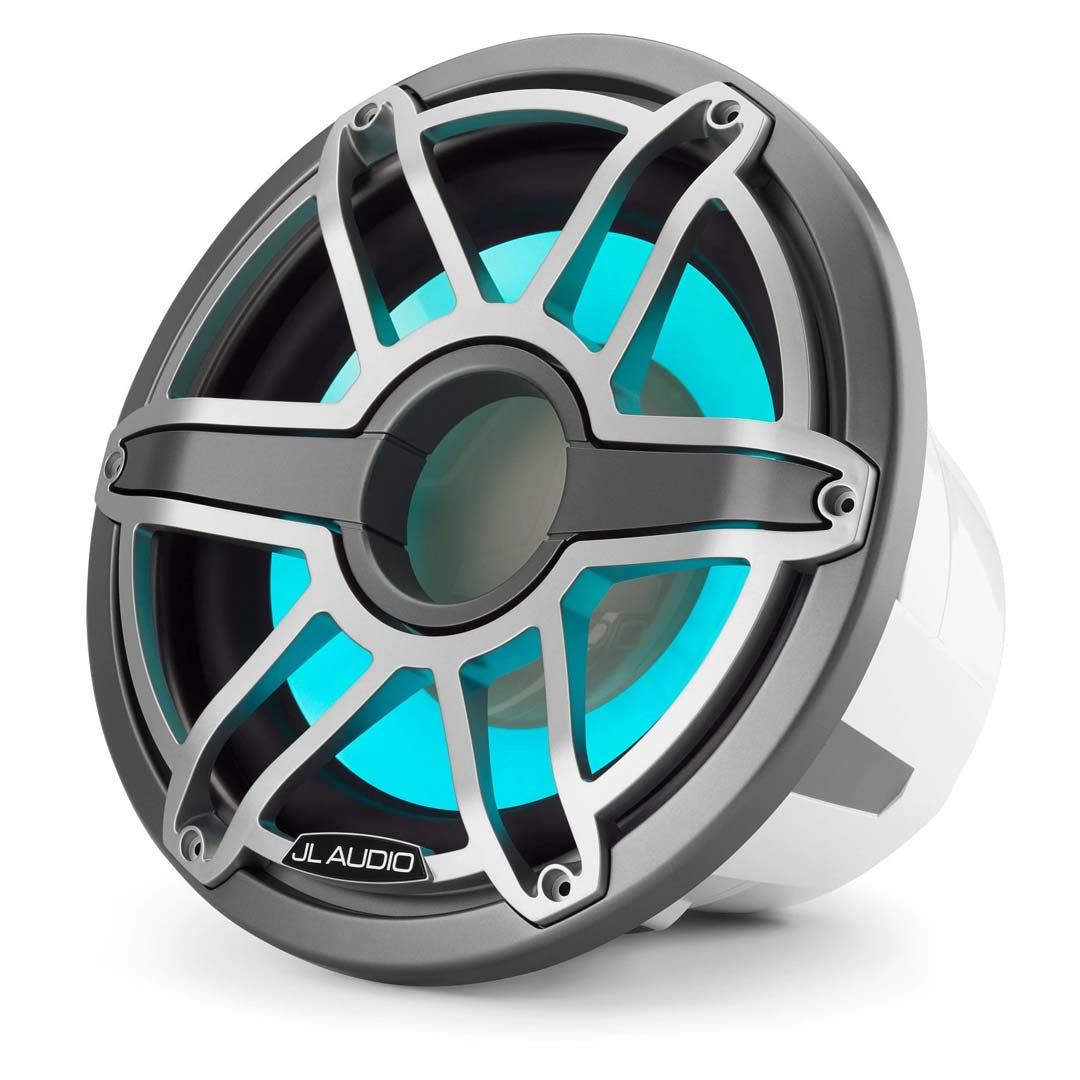 JL Audio M7-12IB-S-GMTI-I-4, 12" Infinite Baffle Marine Subwoofer - Sport Titanium Grille w/ RGB LED Lighting, 600W