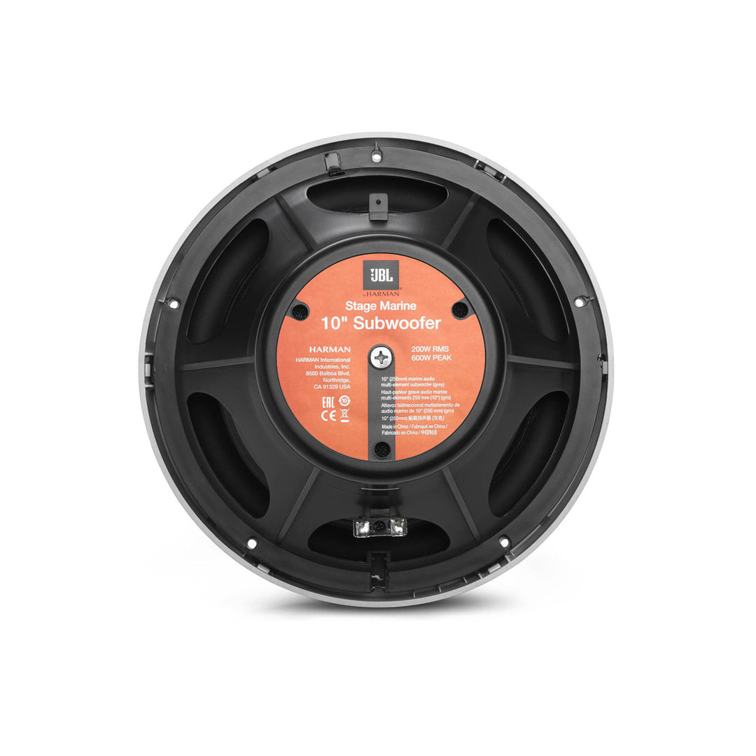 JBL MARINESTAGE10, Stage Marine 10" Mulit-element Marine Subwoofer - 250W (Grey)