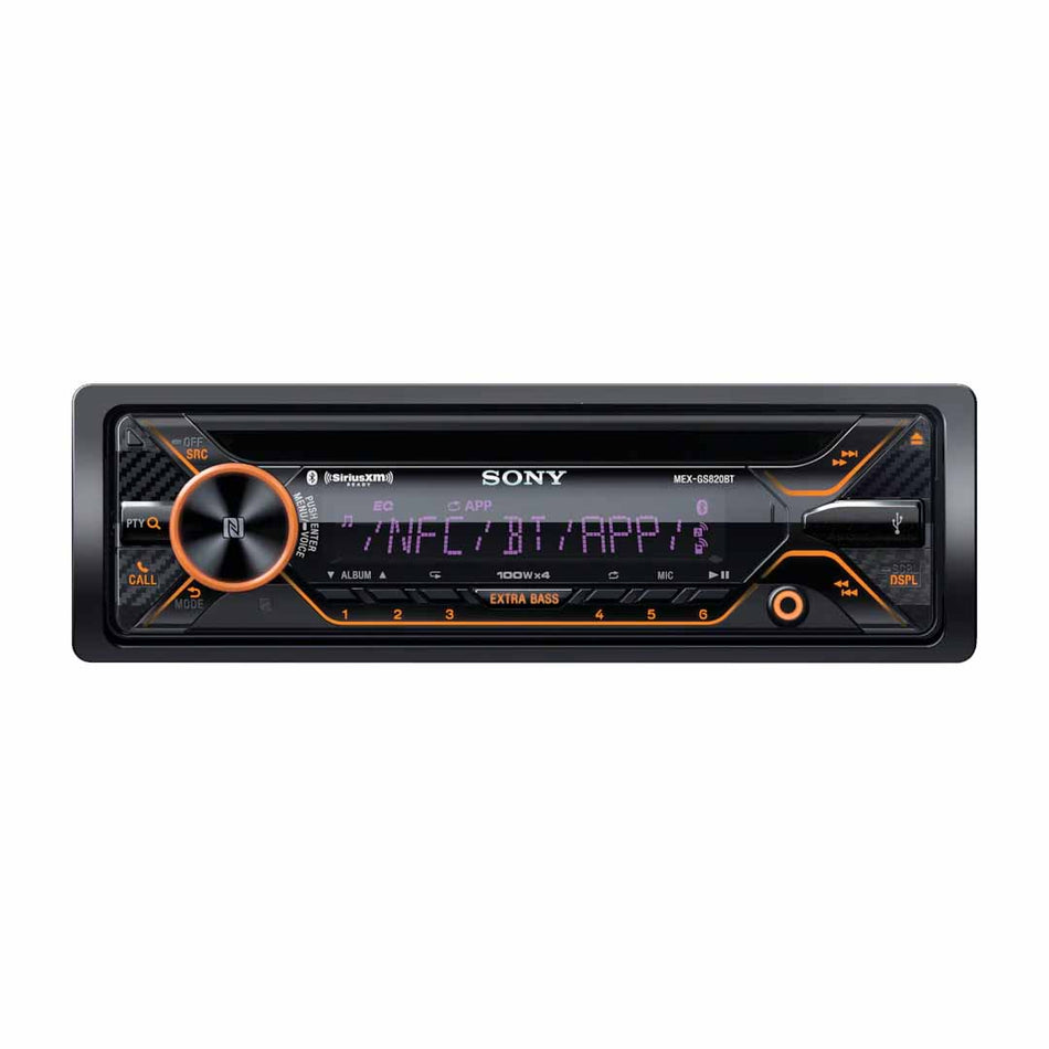 Sony MEX-GS820BT, Single Din CD/AM/FM Car Stereo Bluetooth Receiver w/ 180 Watts