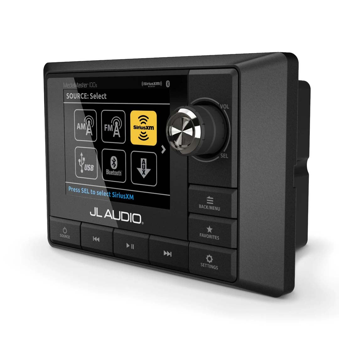 JL Audio MM100s-BE, MediaMaster Full-featured Weatherproof Marine Source Unit with Full Color LCD Display