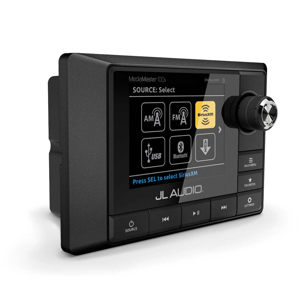 JL Audio MM100s-BE, MediaMaster Full-featured Weatherproof Marine Source Unit with Full Color LCD Display