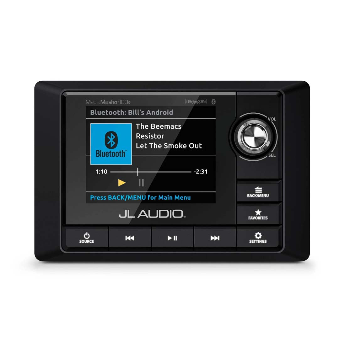 JL Audio MM100s-BE, MediaMaster Full-featured Weatherproof Marine Source Unit with Full Color LCD Display