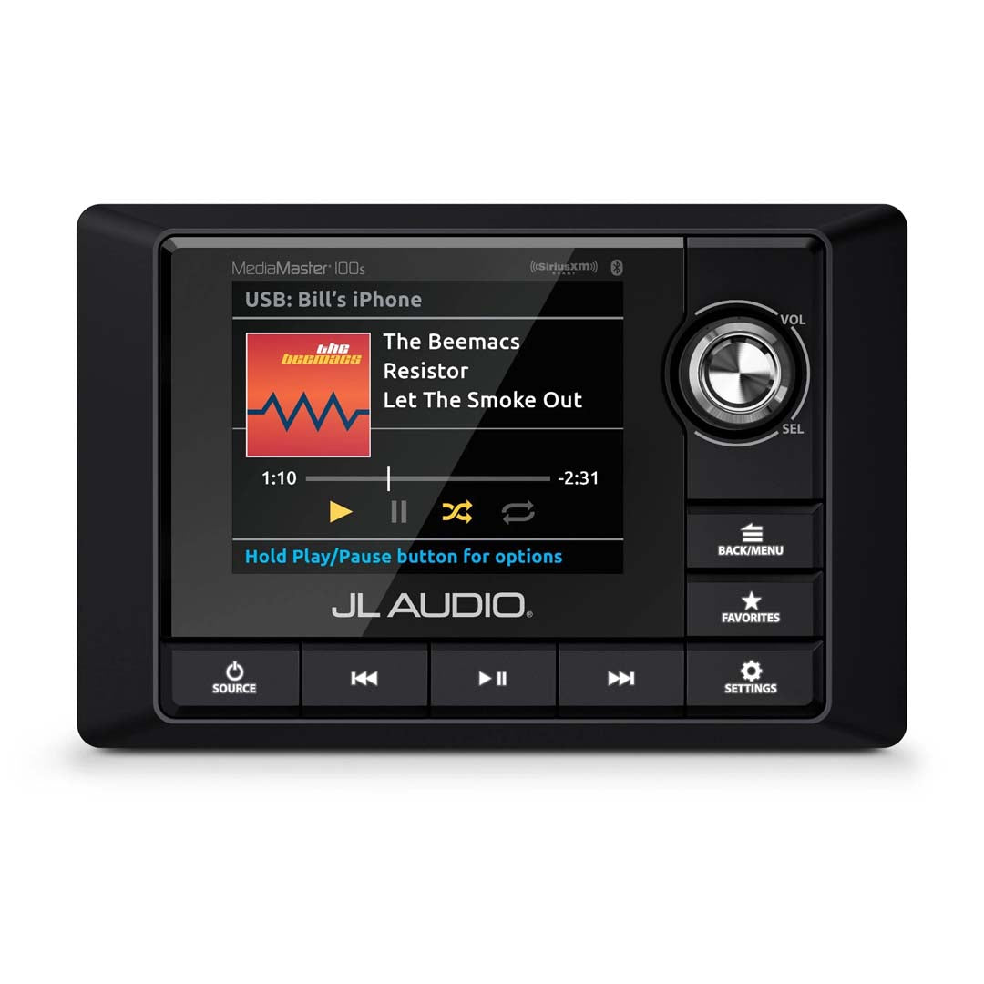 JL Audio MM100s-BE, MediaMaster Full-featured Weatherproof Marine Source Unit with Full Color LCD Display