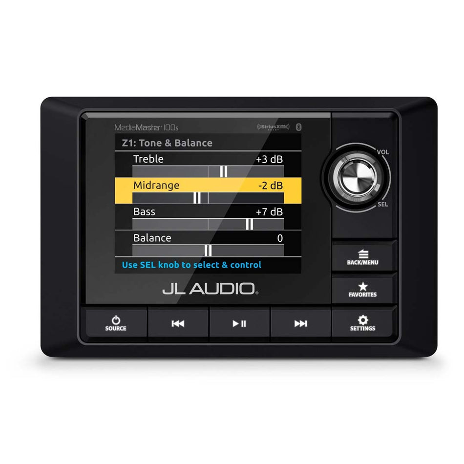 JL Audio MM100s-BE, MediaMaster Full-featured Weatherproof Marine Source Unit with Full Color LCD Display
