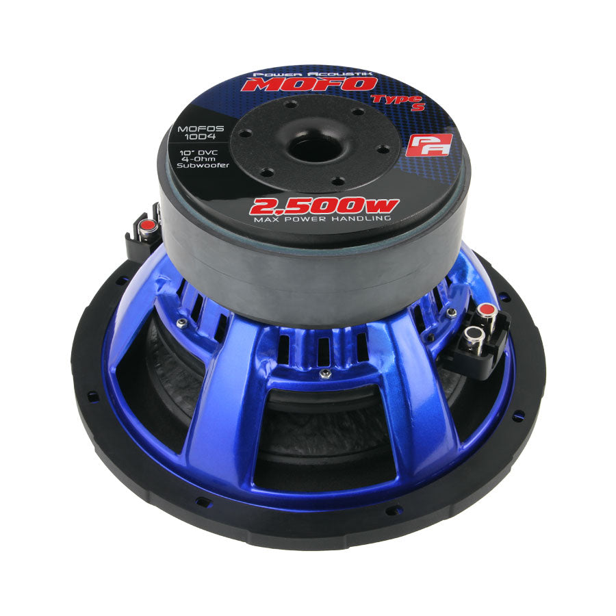 Power Acoustik MOFOS-10D4, 10" Dual 4 Ohm Subwoofer - 2200W