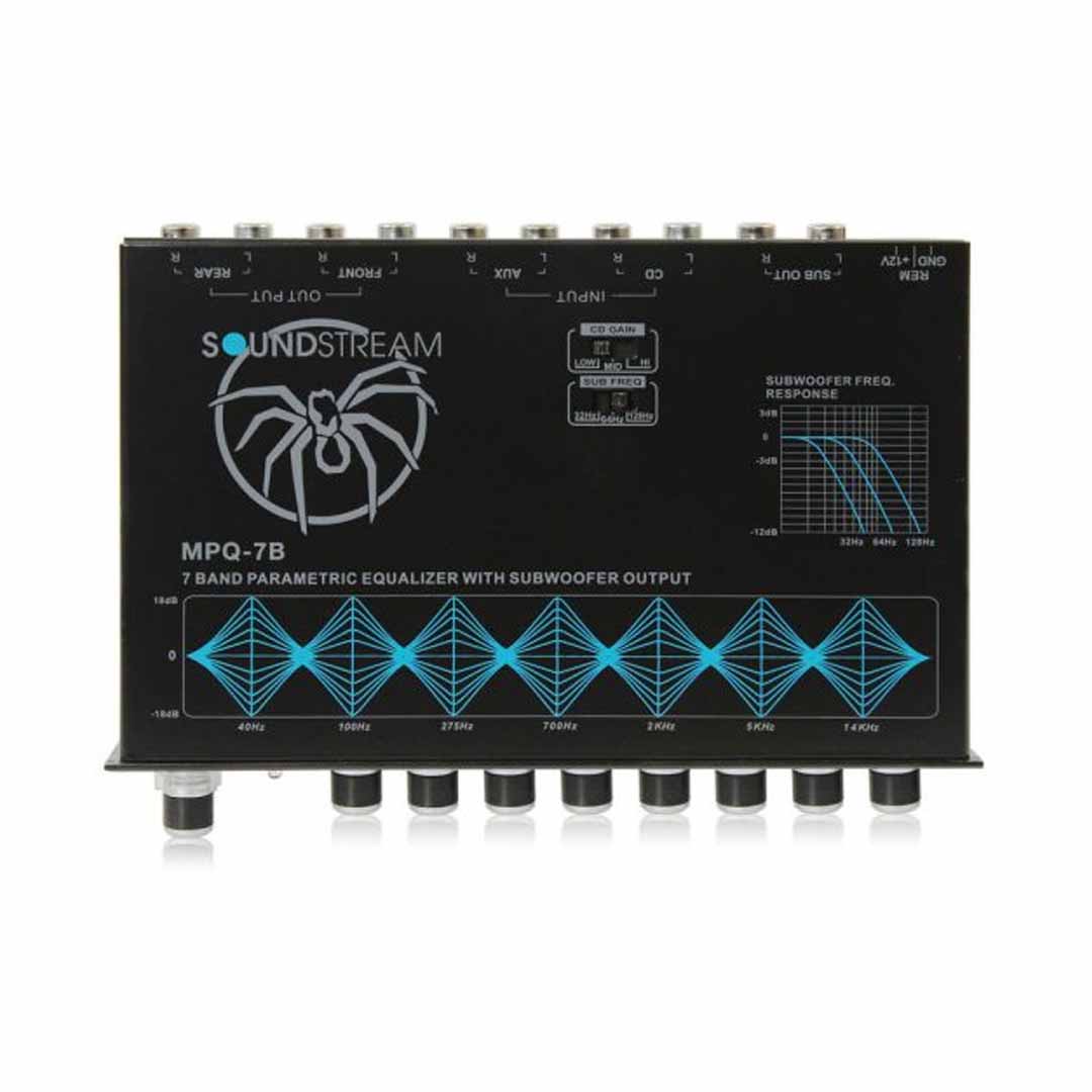Soundstream MPQ-7B, 1/2 DIN 7-Band Graphic EQ w/ Subwoofer Control