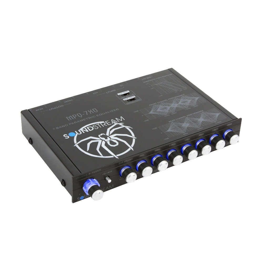 Soundstream MPQ-7XO, 1/2 DIN Dual Channel Multi-Band Graphic EQ