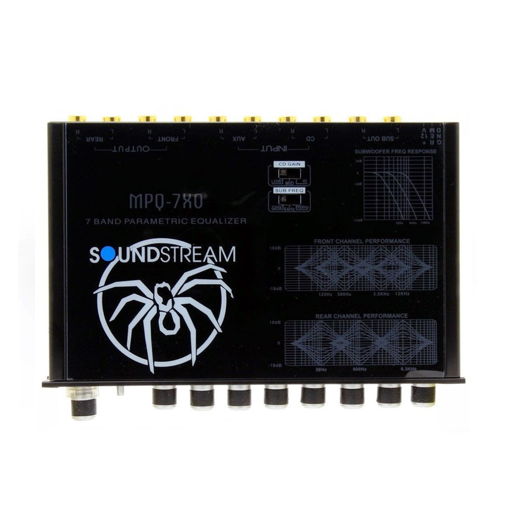 Soundstream MPQ-7XO, 1/2 DIN Dual Channel Multi-Band Graphic EQ
