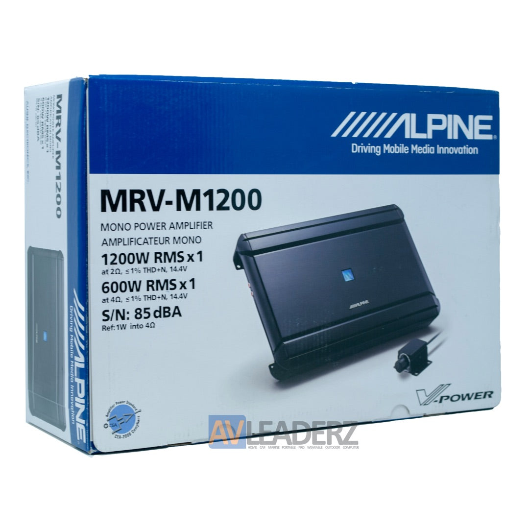 Alpine MRV-M1200, V Power Mono Class D Car Amplifier - 1200 Watts