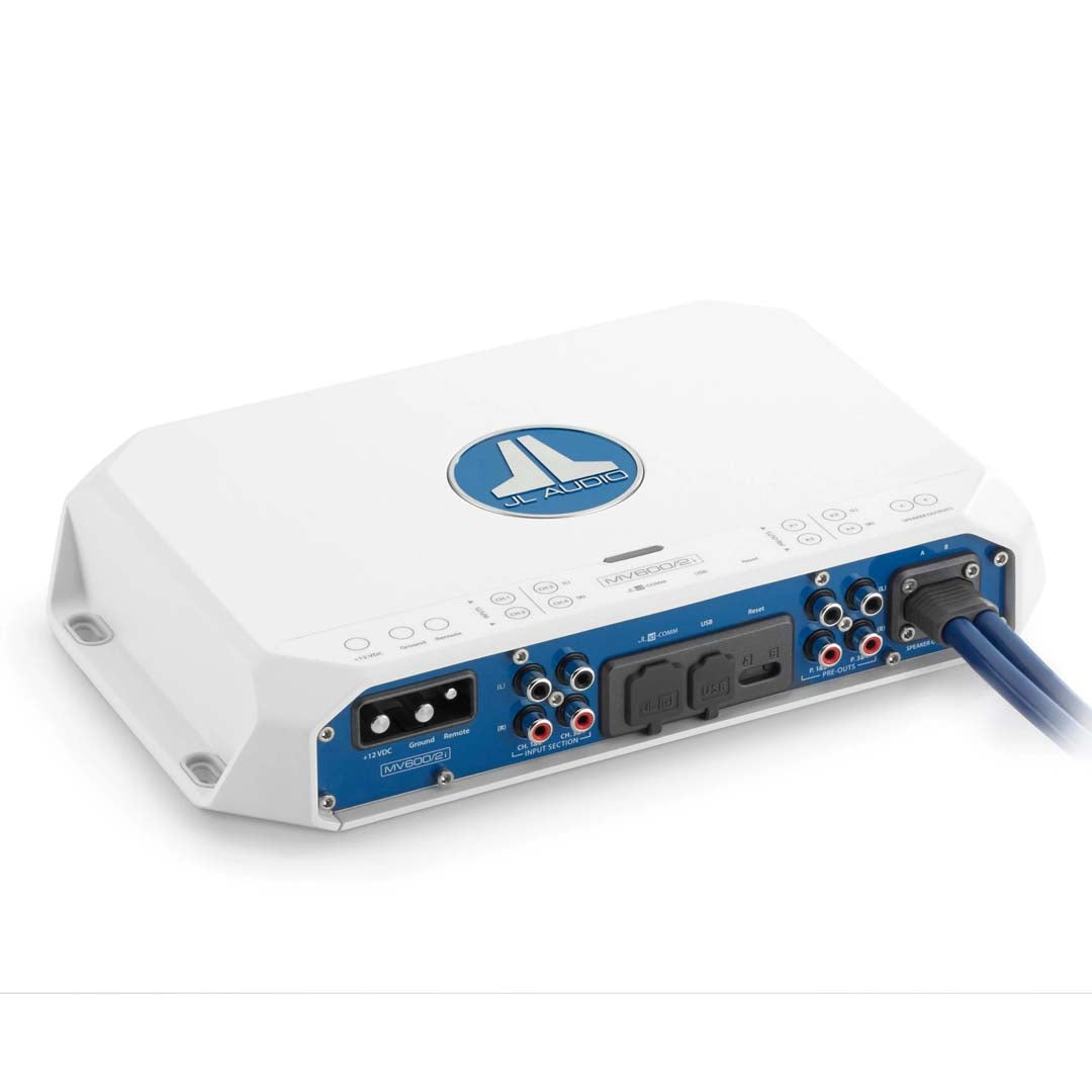 JL Audio MV600/2i, MVi Series Class D 2 Channel Marine Amplifier with Integrated DSP - 600W