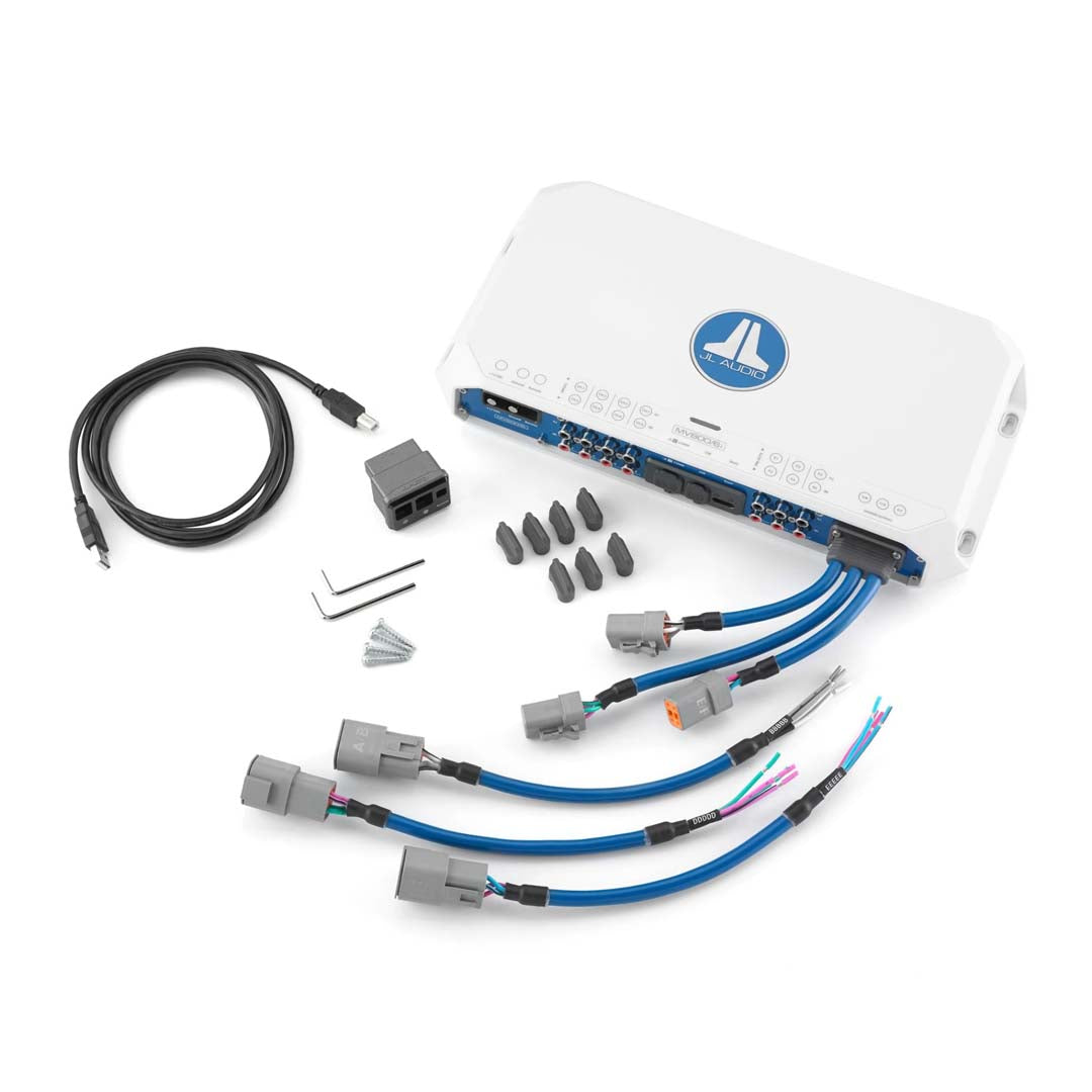 JL Audio MV600/6i, MVi Series Class D 6 Channel Marine Amplifier with Integrated DSP - 600W