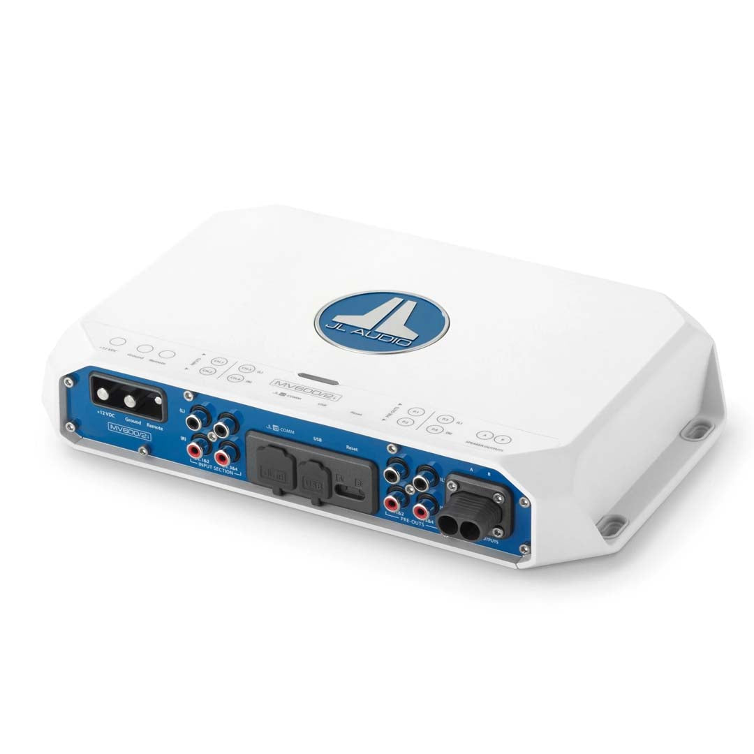 JL Audio MV600/2i, MVi Series Class D 2 Channel Marine Amplifier with Integrated DSP - 600W