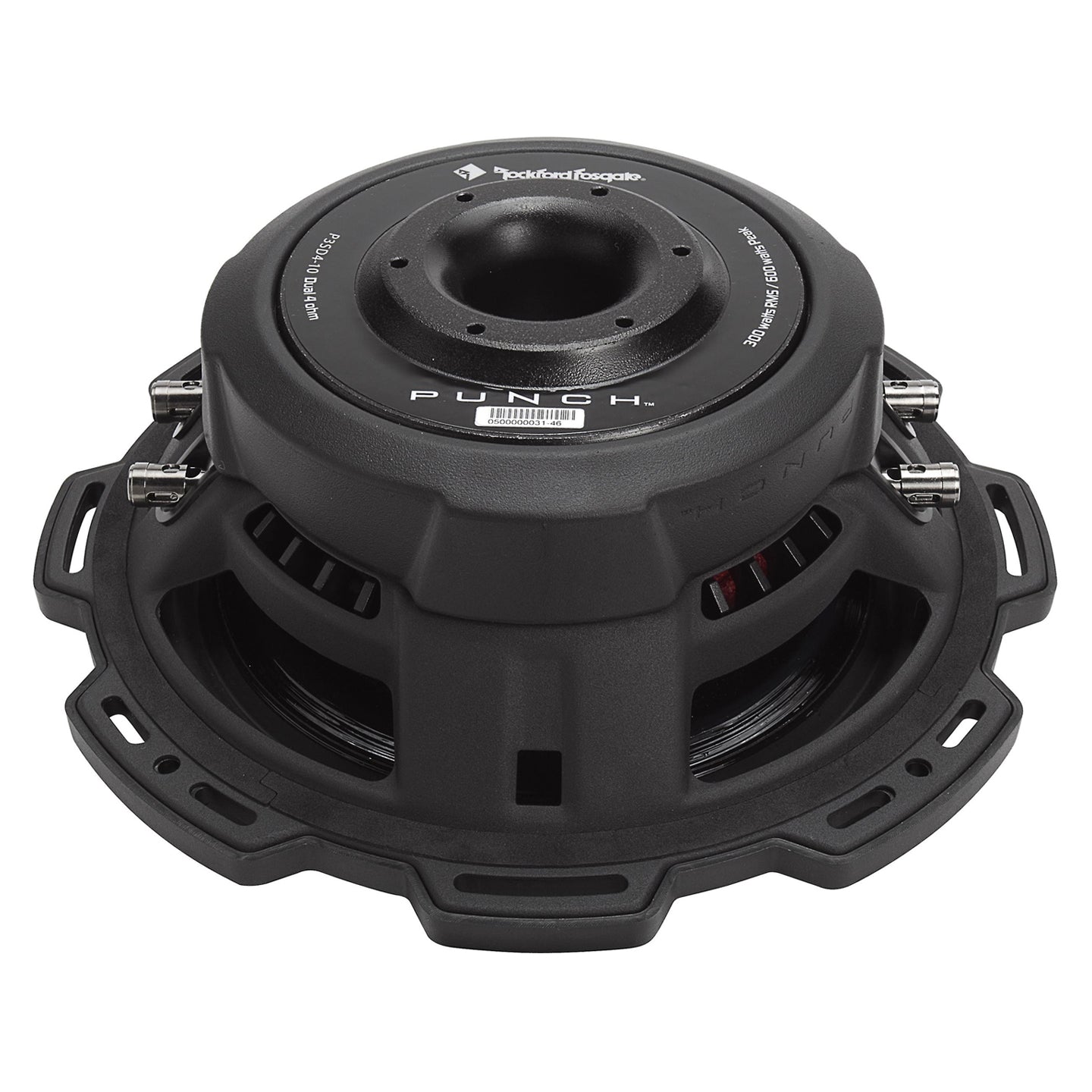 Rockford Fosgate P3SD4-10, Punch 10" 4 Ohm Dual Voice Coil Slim Subwoofer - 600W