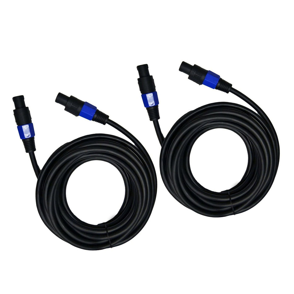 Ignite Pro 2x Speakon to Speakon 25 Ft. True 12 Gauge Wire AWG DJ/ Pro Audio Speaker Cable, Pair