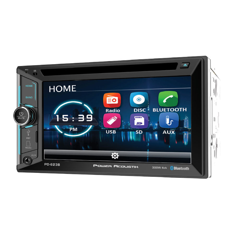 Power Acoustik PD-623B, 2-DIN Incite Source Unit w/ Bluetooth & 6.2" LCD