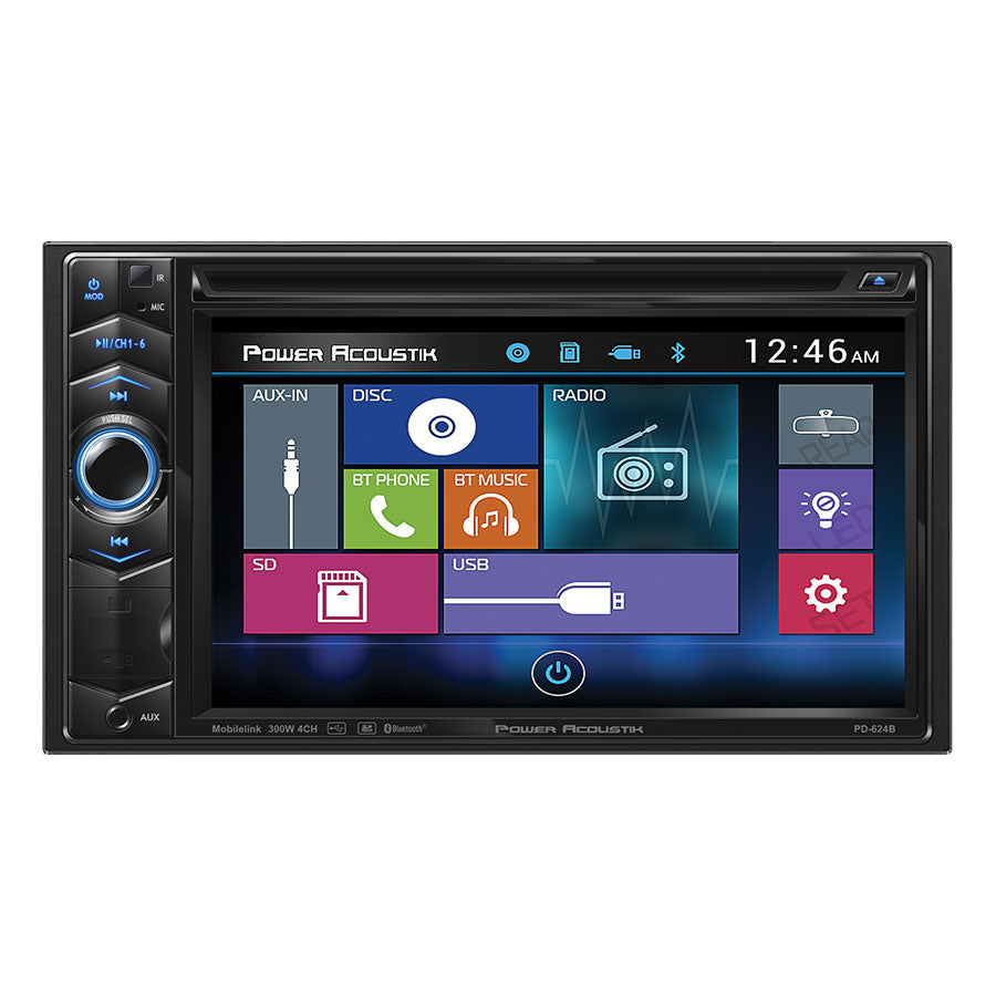 Power Acoustik PD-624B , 2-DIN Source Unit w/ Bluetooth & 6.2" LCD
