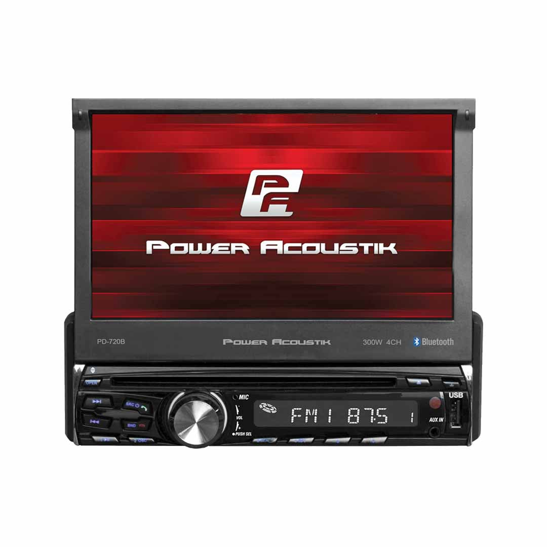 Power Acoustik PD-720B , 1-DIN Source Unit w/ Bluetooth & Motorized 7" LCD