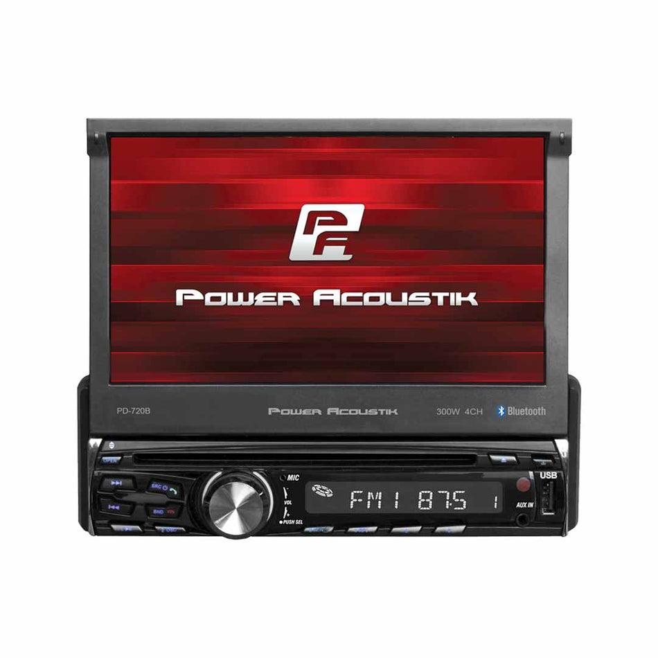 Power Acoustik PD-720B , 1-DIN Source Unit w/ Bluetooth & Motorized 7" LCD