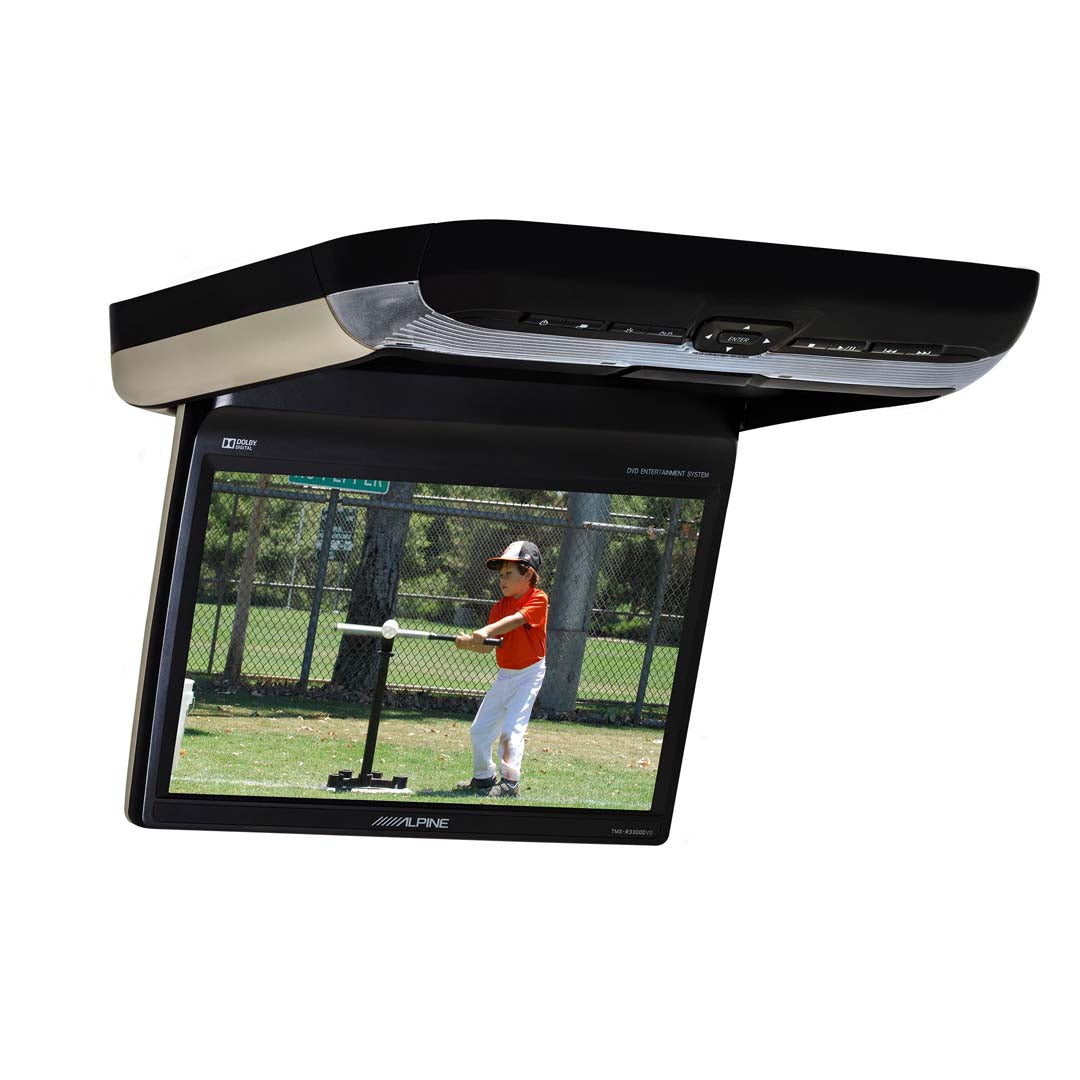 Alpine PKG-RSE3DVD, 10.1-inch Overhead flip-down Monitor with a built-in DVD player
