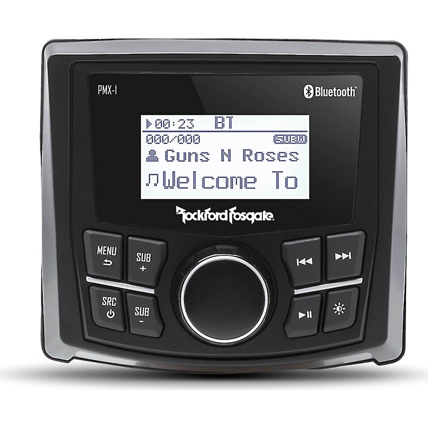 Rockford Fosgate PMX-1, Punch 2.3" Wet Bonded IPx6 Monochrome Dot Matrix Display Media Receiver