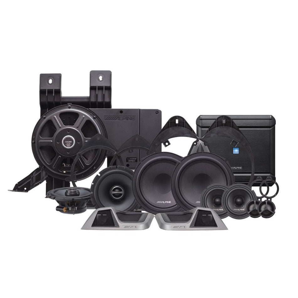 Alpine PSS-31GM, Direct fit Speaker, Sub, 5-Ch Amp package for select 2014-Up Chevrolet Silverado & GMC Sierra trucks