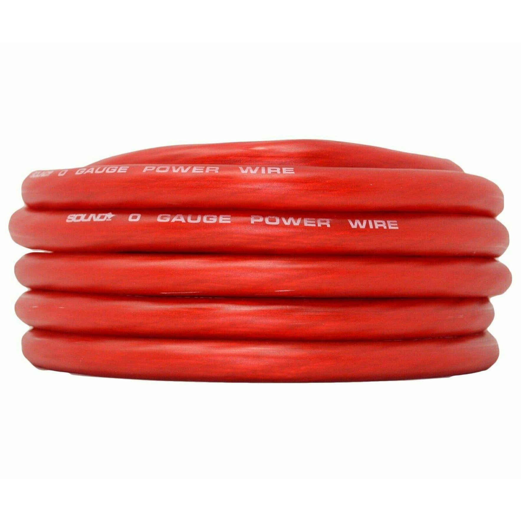 SoundBox PW0-25R, 0 Gauge 25' Copper Amplifier Power / Ground Wire Roll, Red
