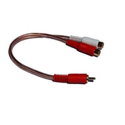 Crux RCA-1M2F, RCA 1 Male to 2 Female Y Cable, Clear Jacket