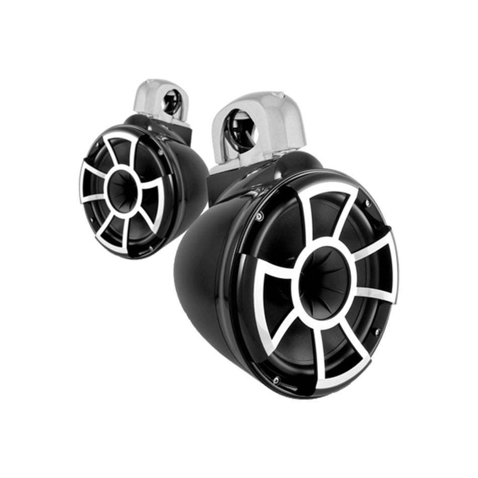 Wet Sounds REV 10 B-FC SA, REV 10" Tower Speakers with Fixed Position Clamp Silver Aluminum - 600W