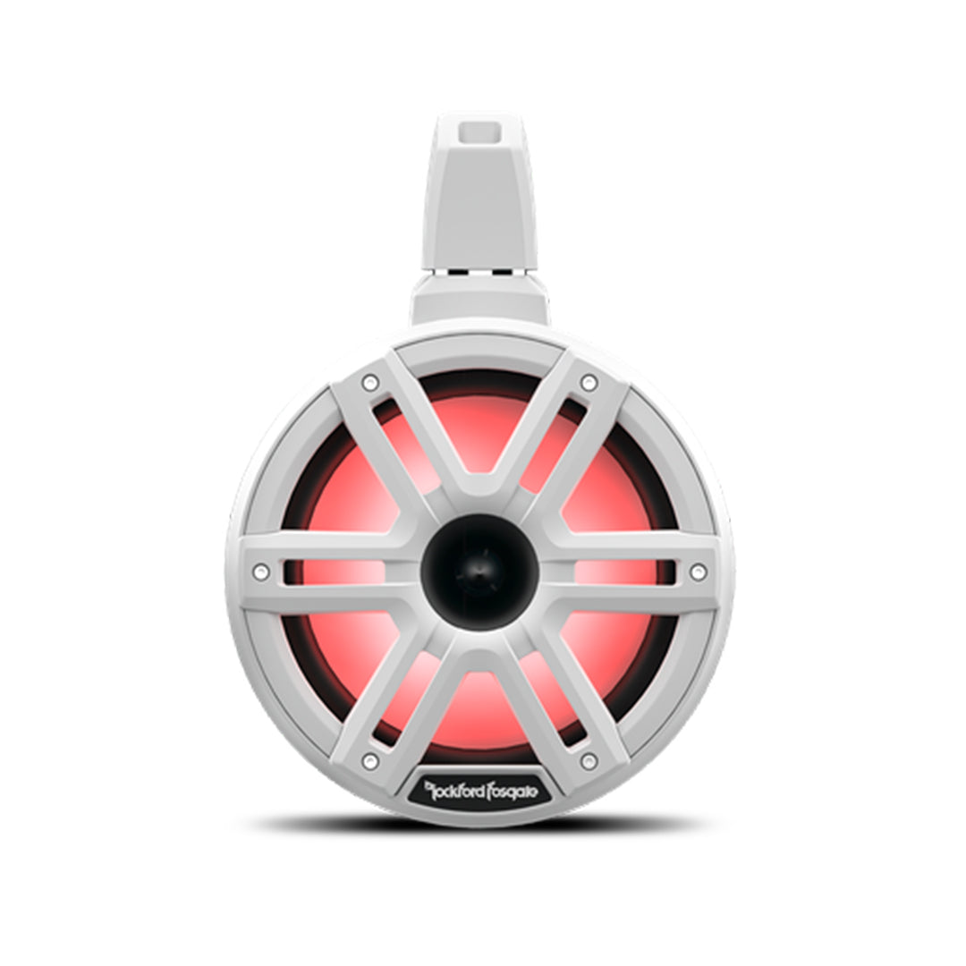 Rockford Fosgate M2WL-8H, M2 Series 8" Color Optix Horn Wake Tower Speakers - White & Stainless Grille - 1200W