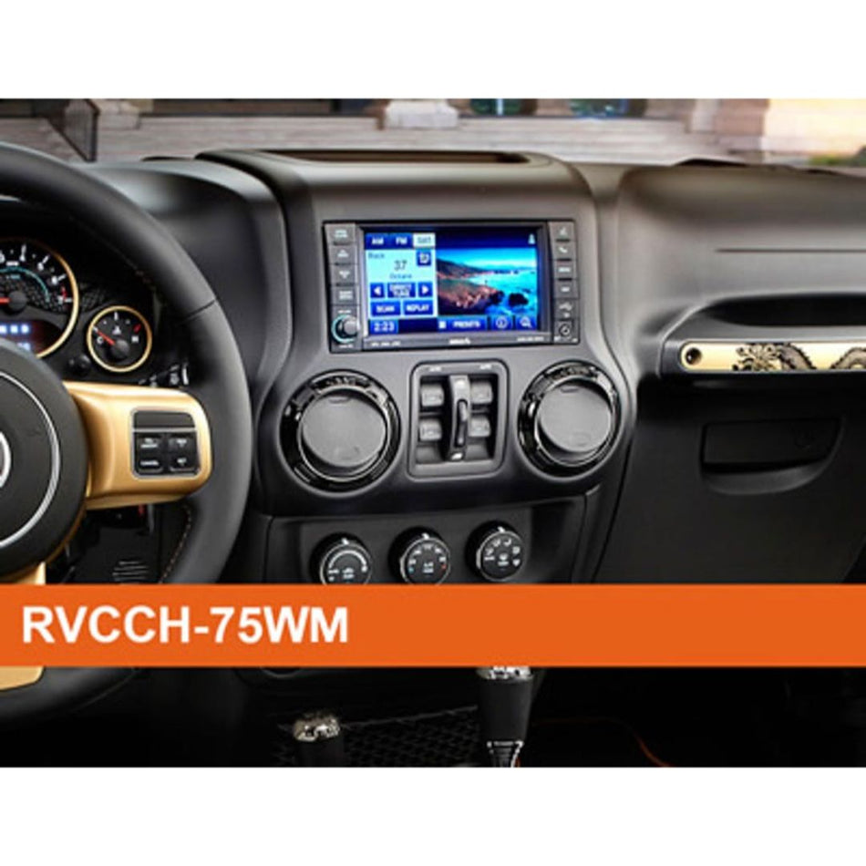 Crux RVCCH-75WM, Sightline Safety-View Integration Rear-View & VIM Integration with Spare Tire Mount Camera with moving lines For Jeep Wrangler