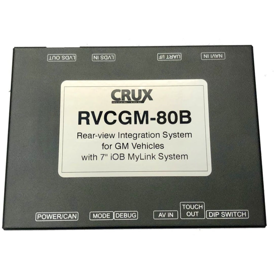 Crux RVCGM-80B, Sightline Safety-View Integration Rear-View Integration Interface for Select Chevrolet and GMC Vehicles with IOB 7" MyLink Radios