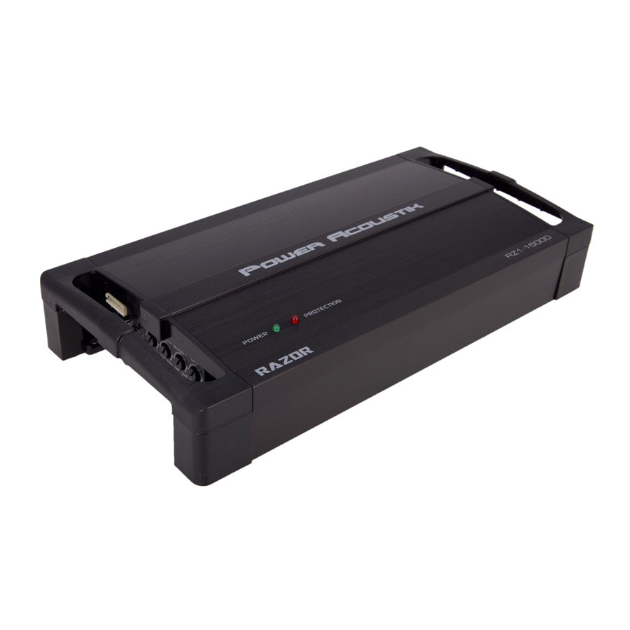 Power Acoustik RZ1-1500D, Monoblock Class D, Small Size, Bass Remote, Hi End Amplifier - 1500W