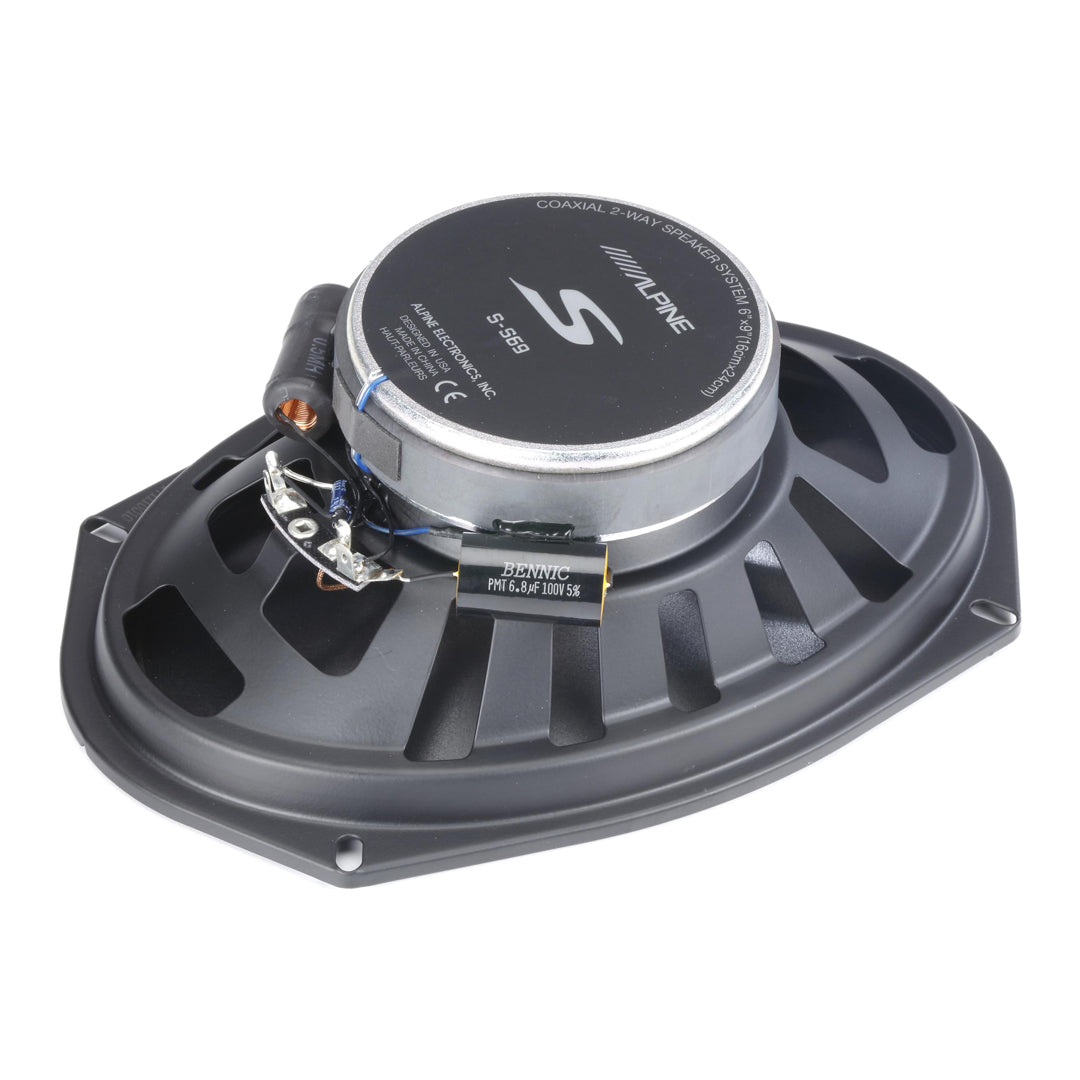 Alpine S-S69, S-Series 6x9" 2-Way Coaxial Car Speakers, 260W (Pair)