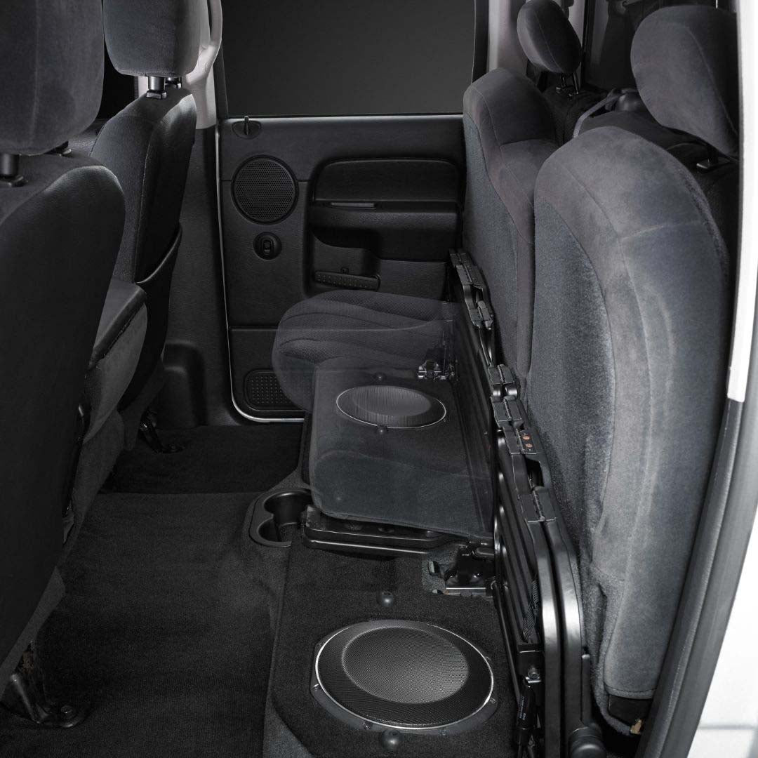 JL Audio SB-D-QDRAMD/10TW1, Stealthbox for 2002-Up Dodge Ram 1500 Quad Cab, 2003-Up 2500 & 3500 Quad Cab & 2009-Up Crew Cab, Two 10TW1, 600W