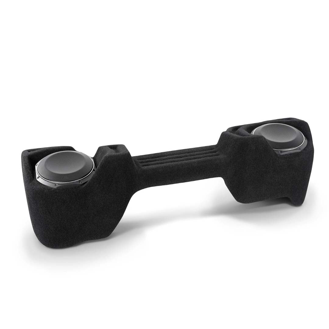 JL Audio SB-GM-SLVD/10TW1/BK, Stealthbox for 2014-Up Chevrolet Silverado / GMC Sierra Double Cab Trucks with Jet Black or Dark Ash interior, 2 10W1's, 600W