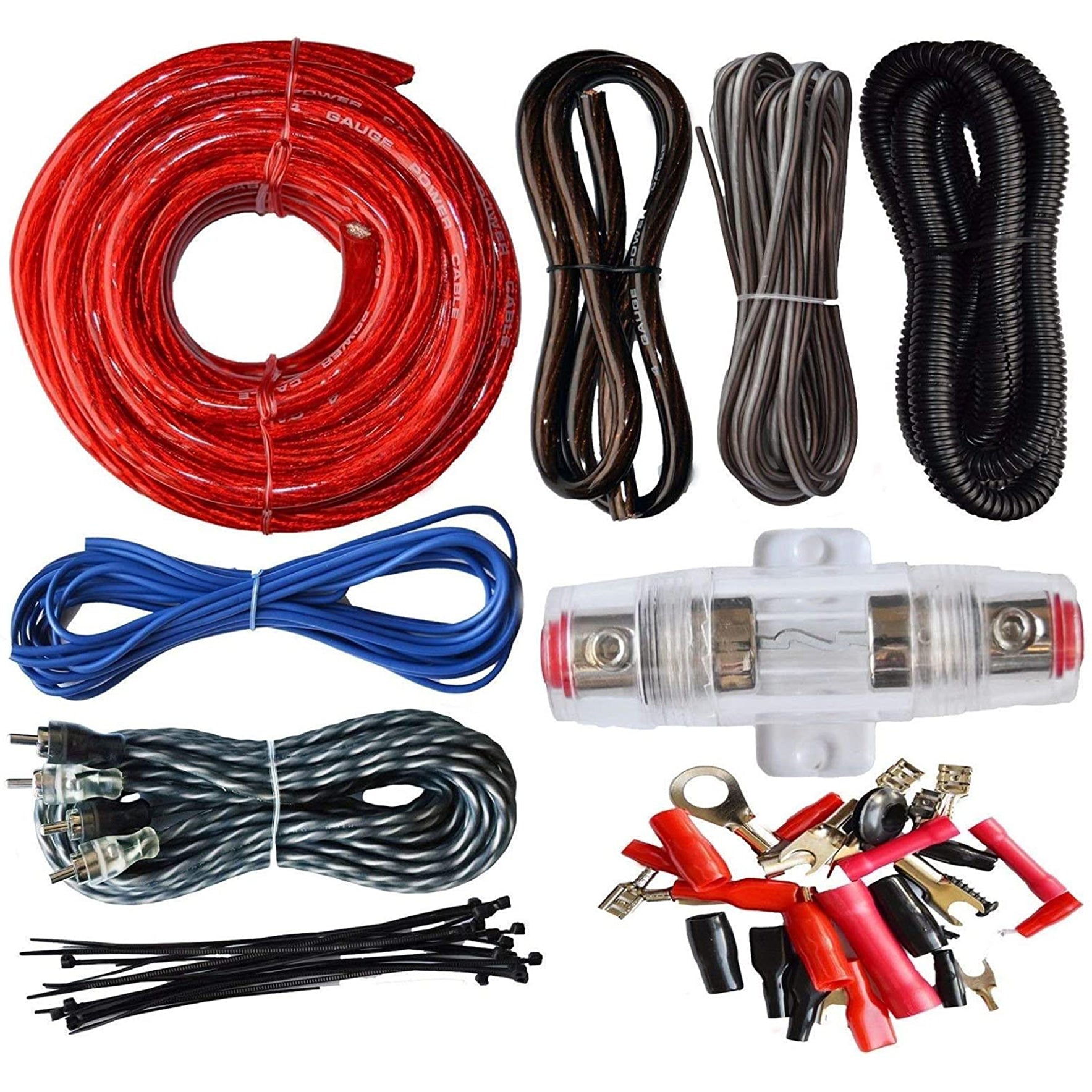 SoundBox ECK4, 4 Gauge CCA Complete Amplifier Install Wiring Kit - 2300W Peak
