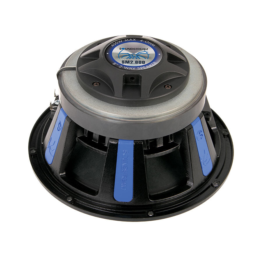Soundstream SM2.800, SM 2 Way 8" Coaxial Pro Audio Speaker w/ Compression Tweeter, 400W